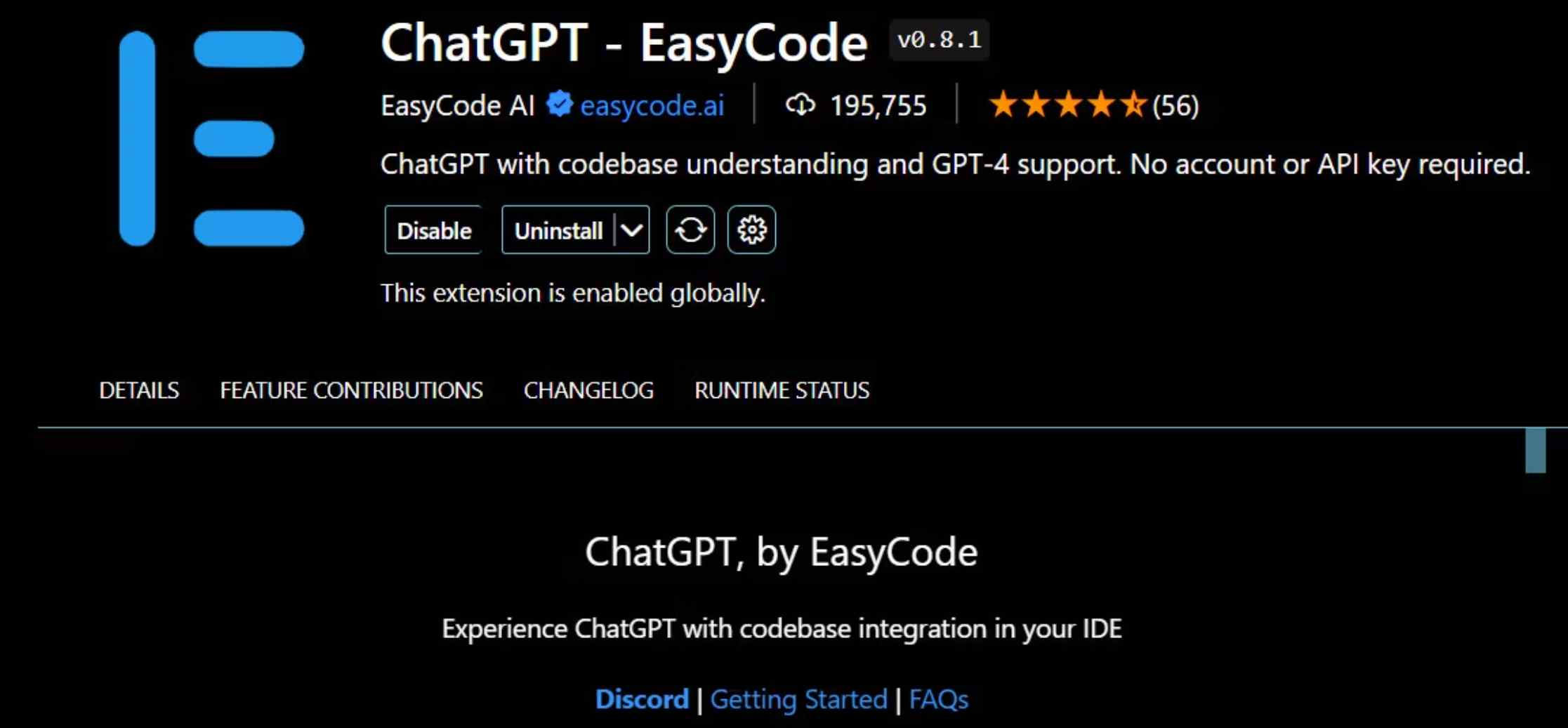 If you want any ChatGPT extensions for VS Code without the OpenAI API, we recommend the EasyCode ChatGTP extension.